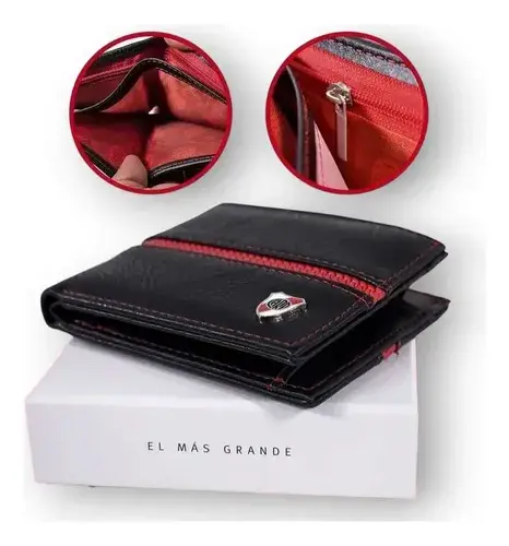 Billetera De Hombre River Plate De Cuero Licencia Original 12