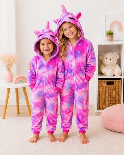 Pijama Unicornio Abrigado Disfraz Unicornio Suave Niñas Nena 12