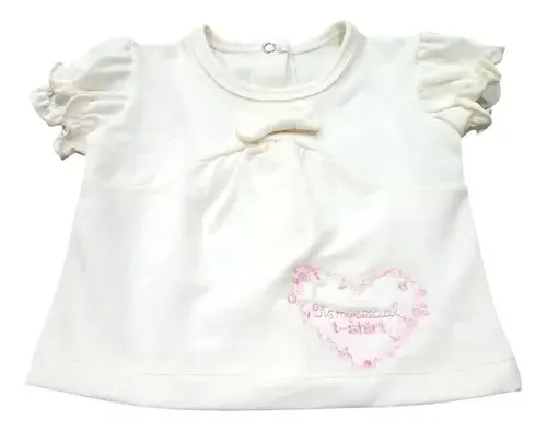 Conjunto Bebe Beba Remera + Short Con Corazon Y Moño 2