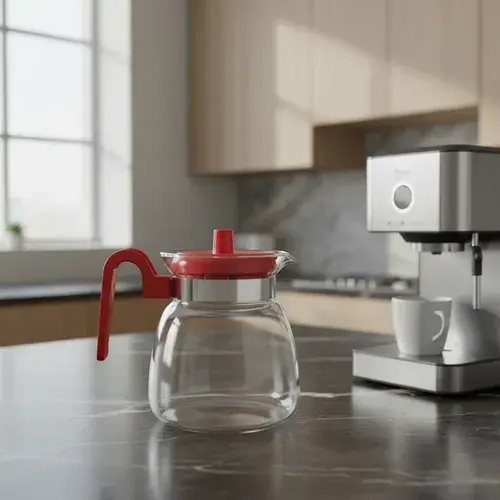 Jarra Cafetera Vidrio Con Filtro Y Tapa Roja 700ml Rojo