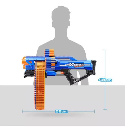 Ametralladora Arma Lanza Dardos Gigante 72 Dardos X-shot Mad Azul 5