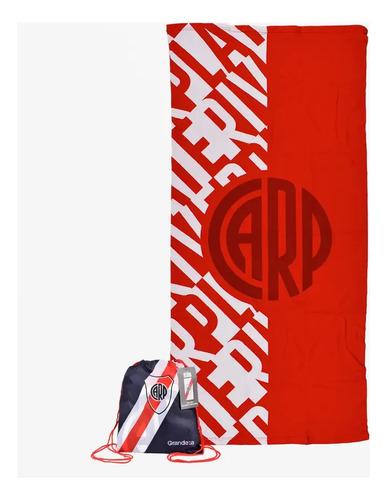 Toallon Playero Microfibra Seca Rapido River Plate + Mochila 13