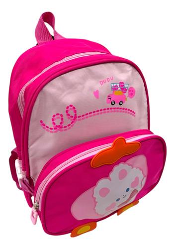 Mochila Jardín Infantil Nena Gatito Kawa Doble Compartimento 2
