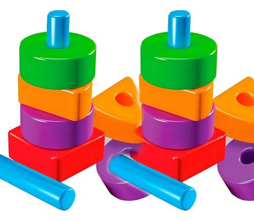Bimbi 0044 Color Verde Oscuro Monta Figuras 8 Piezas Apilables 2