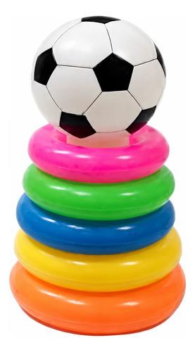 Aros Apilables Eje Con Pelota Bebe Juego Didactico Infantil Multicolor