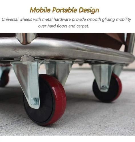Cesto Carrito De Lavanderia Comercial Con Ruedas Cesta Ropa Negro Liso 5