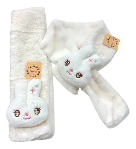Bufanda Para Niños Peluche Abrigada Invierno Conejo Abrigo