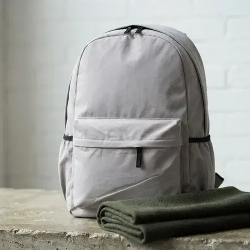 Mochila Urbana Con Bolsillo Frontal Y Porta Botella Grande Gris