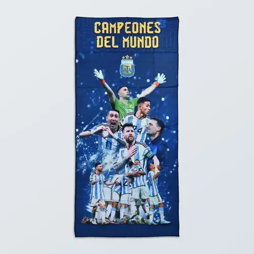 Toallon Secado Rapido Argentina Campeón 3 Estrella + Estuche 14