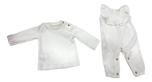Set Beba Conjunto 2 Piezas Remera + Enterito Lanilla Abrigad 2