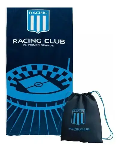 Toallon Playero Microfibra Secado Rapido Racing + Mochila 8