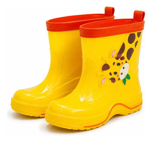 Botas De Lluvia Infantiles Diseños Varios Impermeables Jirafa Amarilla 30 Ar 2