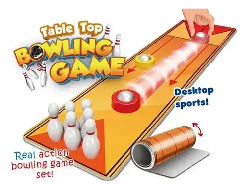 Juego De Mesa Mini Bowling Discos Deslizantes Bolos Infantil 2