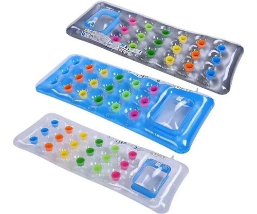 Combo X2 Colchoneta Inflable Cama Pileta Piscina Porta Vasos Vs 2