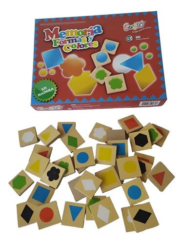 Juego De Memoria Forma Y Colores Madera Didáctico Gordillo