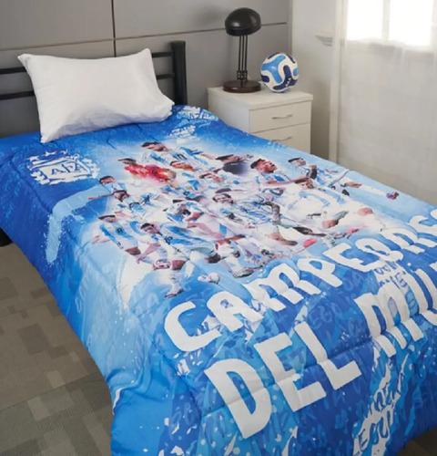 Acolchado Selección Argentina Messi Futbol Afa 160x240cm Afa Sublimado
