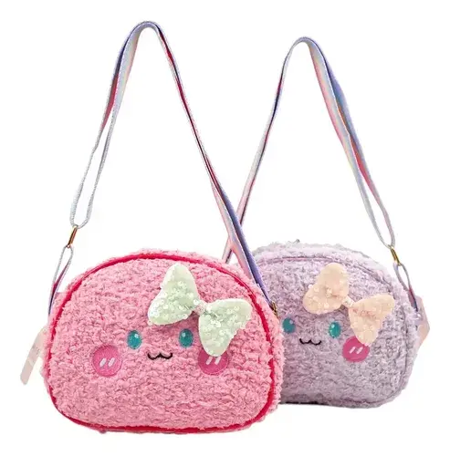 Bolso Peluche Trendy Morral Nena Cartera Gatito Porta Cosmet 12