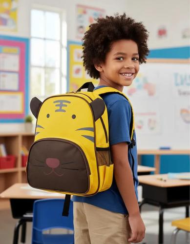 Mochila Jardín Infantil Escolar Reforzada Animal Tigre Leon Amarillo León 6