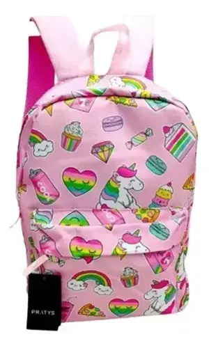Mochila Escolar Dibujos Futbol Cohete Niños Primaria Grande Color Rosa Diseño De La Tela Unicornio 2