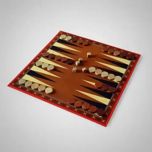 Juego Backgammon Bisonte Tablero 34x34 Fichas De Madera 10