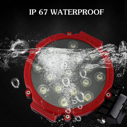 Luces Led 7'' 51w Rojas Off Road Jeep Atv Utv Suv Kit X2 2