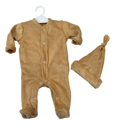 Enterito Bebe Beba Recien Nacida Plush Abrigado + Gorrito 6