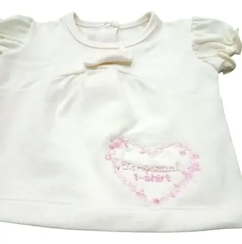 Conjunto Bebe Beba Remera + Short Con Corazon Y Moño 4