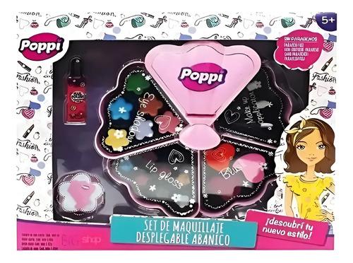 Set Maquillaje Abanico Infantil Pinturitas + Espejo Niñas