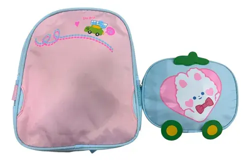 Mochila Jardín Infantil Nena Gatito Kawa Doble Compartimento 8
