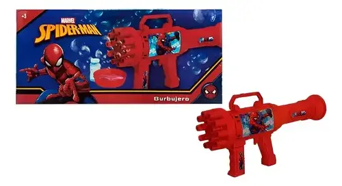 Burbujeo Spiderman Pistola Hombre Araña A Pila Burbujas Spider Man