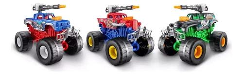 Camión Monster Truck Metal Machines Luces Sonido + Lanzador 8