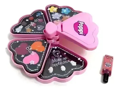 Set Maquillaje Abanico Infantil Pinturitas + Espejo Niñas 2