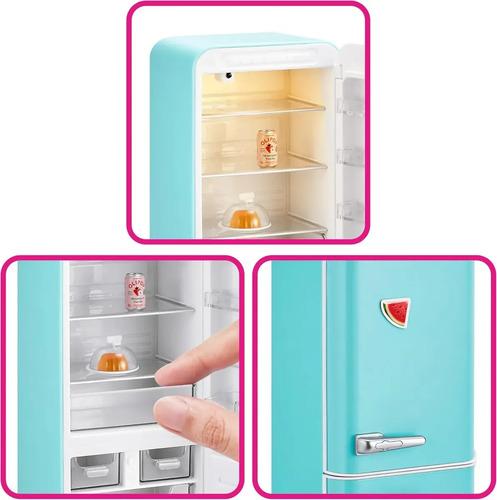 Mini Brands Mini Refrigerador Heladera Fill The Fridge Zuru Turquesa 9