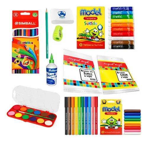 Kit Utiles Escolar Jardin + Mochila Preescolar Completo 13