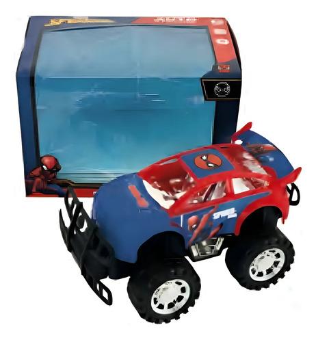 Auto Camioneta A Friccion Marvel Spiderman Hombre Araña Caja Spiderman Azul Y Rojo 4
