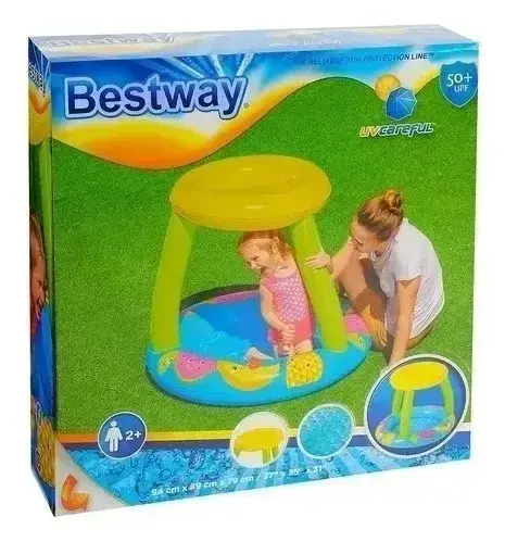Combo Pileta Pelotero Bebe Frutas Con Techo + 100 Pelotas Multicolor 2