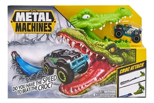 Pista Zuru Metal Machines Croc Attack Con Lanzador Y Camioneta Verde