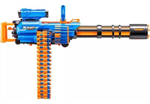 Pistola Ametralladora Lanza Dardos X-shot Motorized Gigante Azul 4