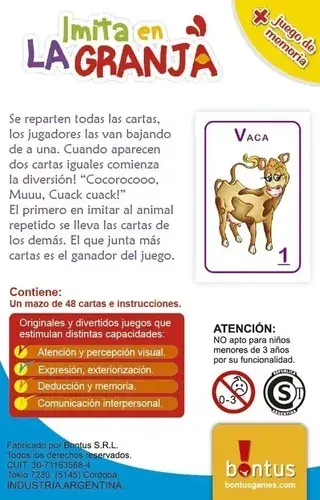 Imita En La Granja Cartas Bontus Juego Didactico Animales 3