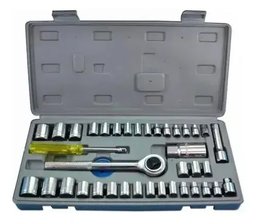 Caja De Herramientas Juego Llave Tubo Kit 40 Piezas Estuche Color Caja De Heramientas
