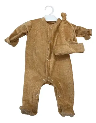 Enterito Bebe Beba Recien Nacida Plush Abrigado + Gorrito 8