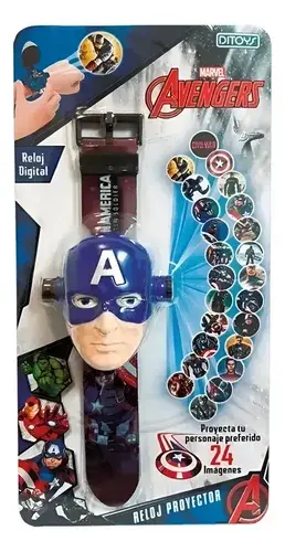 Reloj `proycetor Avengers Cap America 24 Imagenes Azul