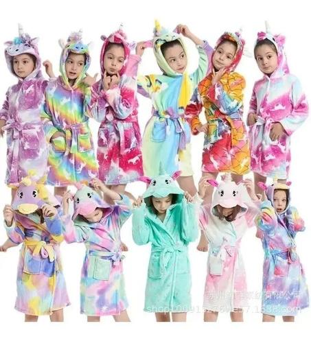 Bata Pijama Niños Infantil Microfibra Unicornios Dinosaurios 14