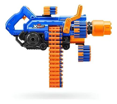 Pistola Ametralladora Motorizada Tira Humo Gigante X-shot Azul