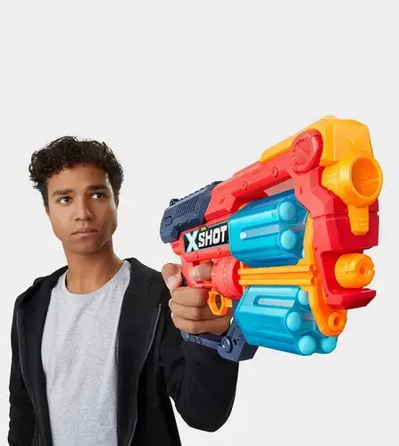 Pistola Lanza Dardos X-shot Excel Xcess 20m Doble Cañón Rojo/azul 5