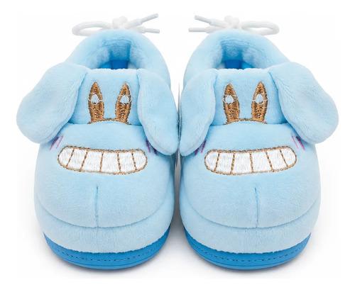 Pantuflas Escarpines Bebe Antideslizante Primeros Paso Abrig Perrito Celeste 12-18 Meses Rayado