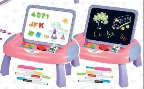 Mesita Con Pizarra Mágicnetica 2 En 1 Con Accesorios Juliana Rosa 7