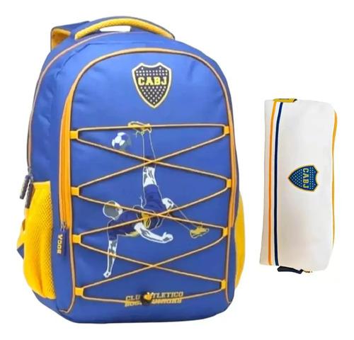 Combo Mochila + Cartuchera Boca Juniors Jugador Escolar Lic 13