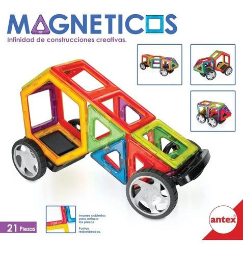Bloques Magnéticos Imántado 21 Piezas Autos Y Ruedas Antex 21 2