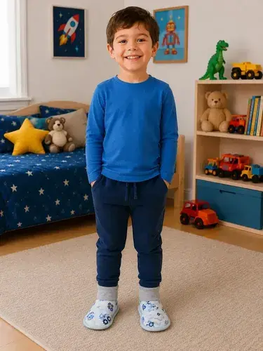 Pantumedias Infantiles Abrigadas Antideslizantes Con Puño Blanco 32-33 2